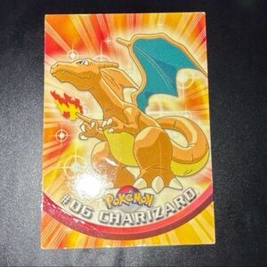 Charizard #06 tv series 1 black label 2000 Art Rare cracked non-holo TOPPS Mp